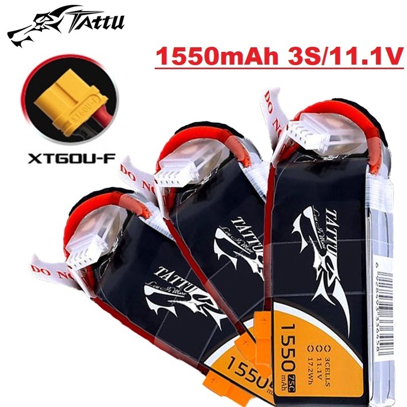 Drone Battery 3S - Tattu 3S 11.1V 1550Mah 75c Lipo