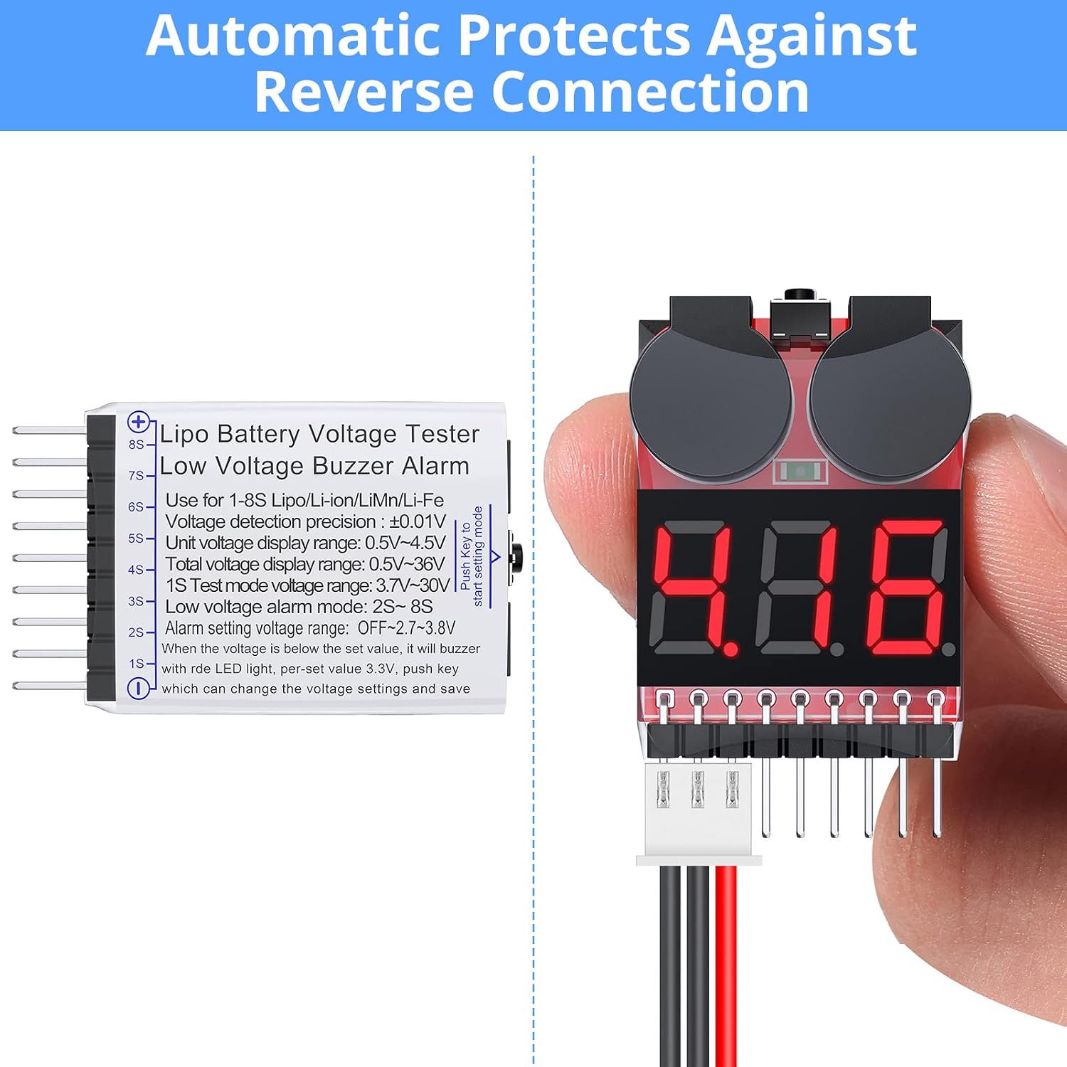 Oike 1-8S 2IN1 Lipo Batterijsp - Drone Battery Voltage Checker recensie en prijs