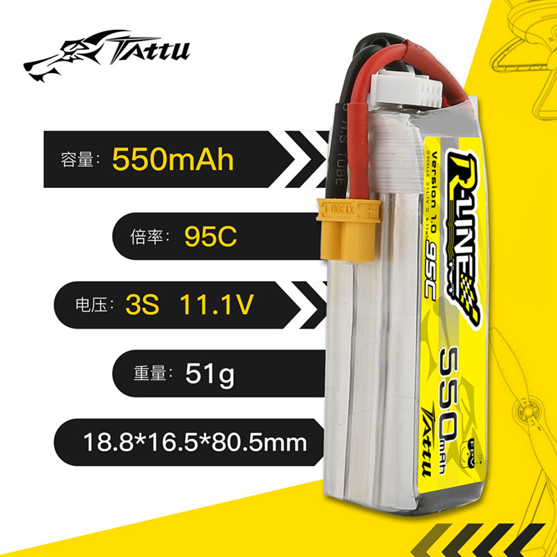 Upgrade TATTU R-LINE 1.0 550mA - Drone Battery 3S recensie en prijs