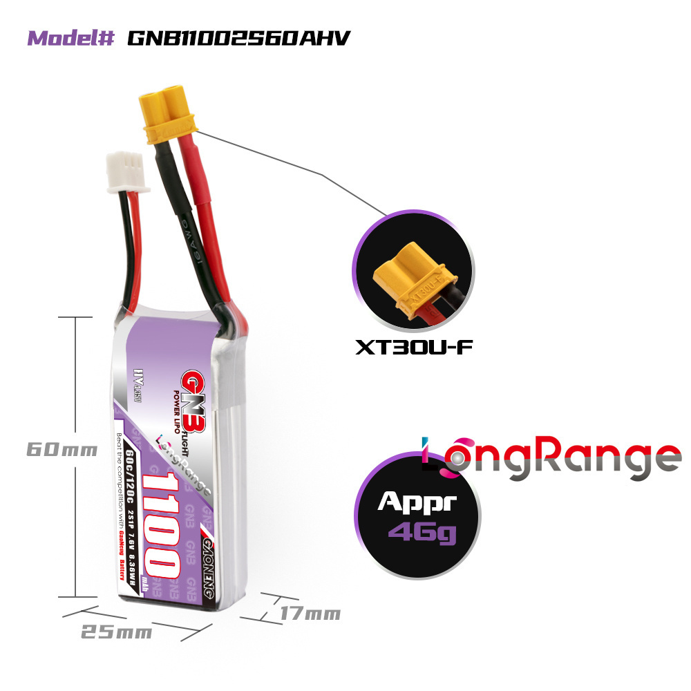 GNB 1100mAh 2S 3S 4S 6S 60C/12 - Drone Battery Lipo recensie en prijs
